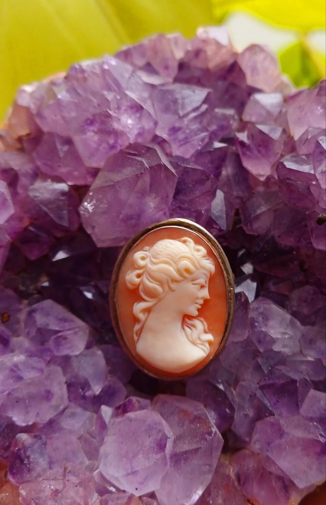 Antieke zilveren Broche cameo, Ophalen of Verzenden, Zo goed als nieuw, Zilver, Zilver