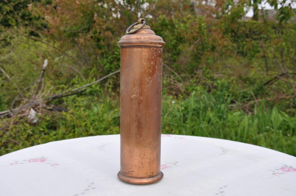 ancienne bouillotte cylindrique en metal cuivré, Antiek en Kunst, Ophalen of Verzenden