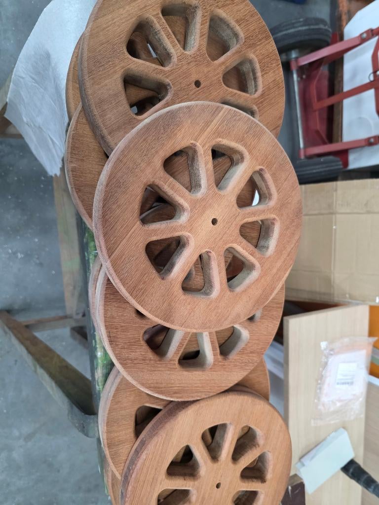 Houten tuinmeubelwielen in afzelia, Nieuw, Ophalen, Nieuw