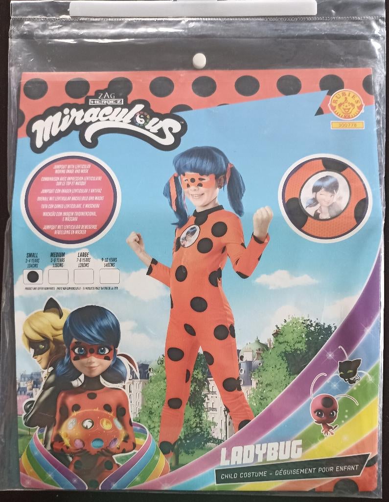 Déguisement Miraculous Ladybug (3-4 ans - 104 cm), Enfants & Bébés, Costumes de carnaval & Déguisements, Utilisé, 104 ou plus petit