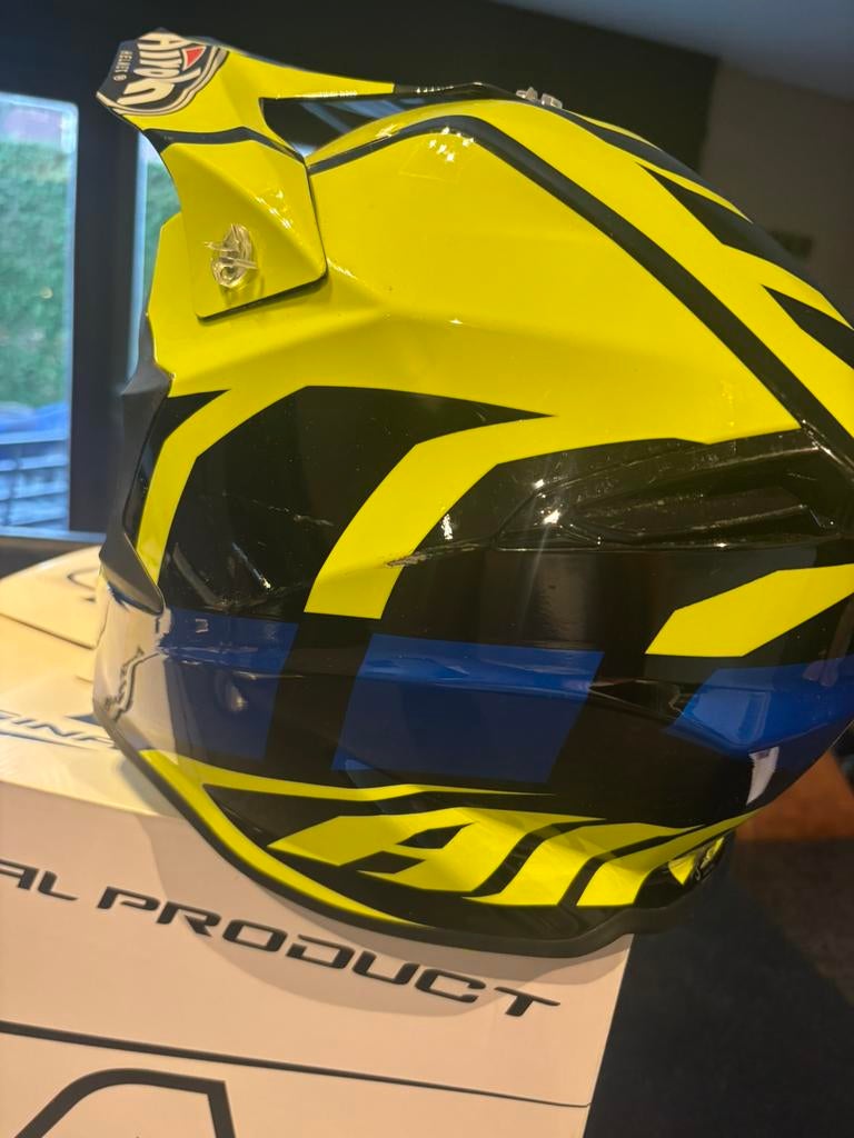 Crosshelm Airoh, Motoren, Kleding | Motorhelmen, Ophalen, Tweedehands, S, Overige merken