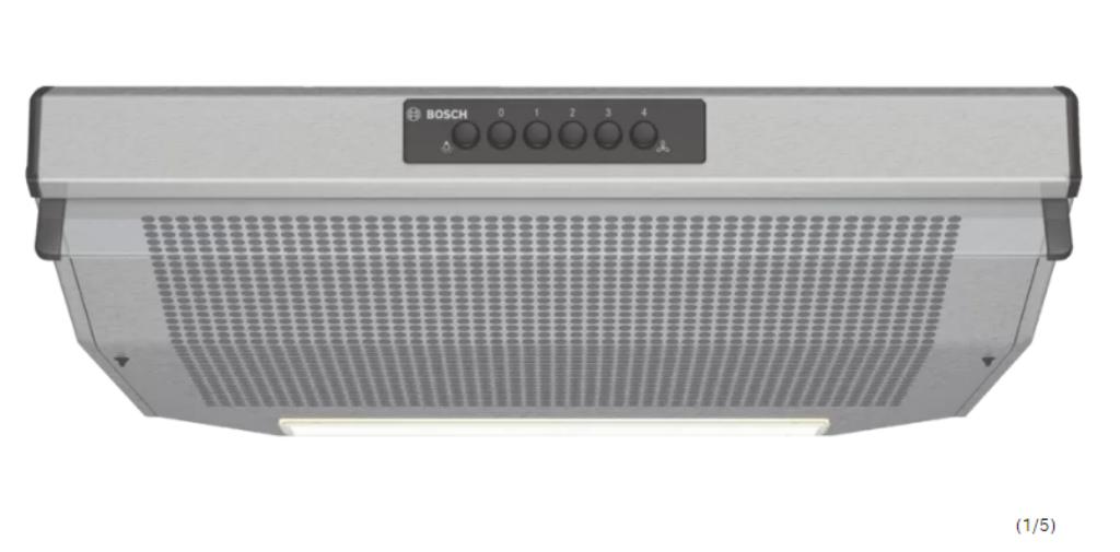 Hotte aspirante Bosch Inox 2 Moteurs –avec filtre neuf !!, Recyclage, 400 à 600 m³/h, Hotte murale, Utilisé