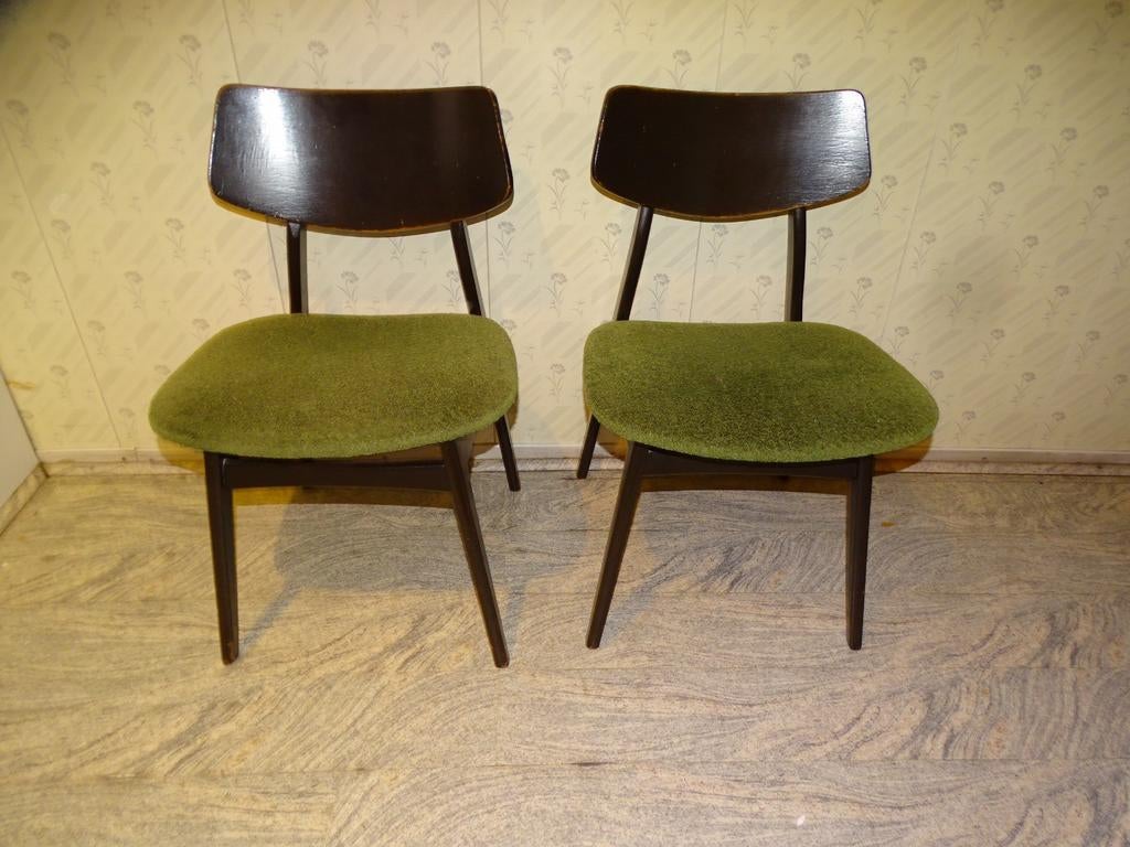 Retro vintage design stoelen, Ophalen, Twee, Zwart, Zo goed als nieuw