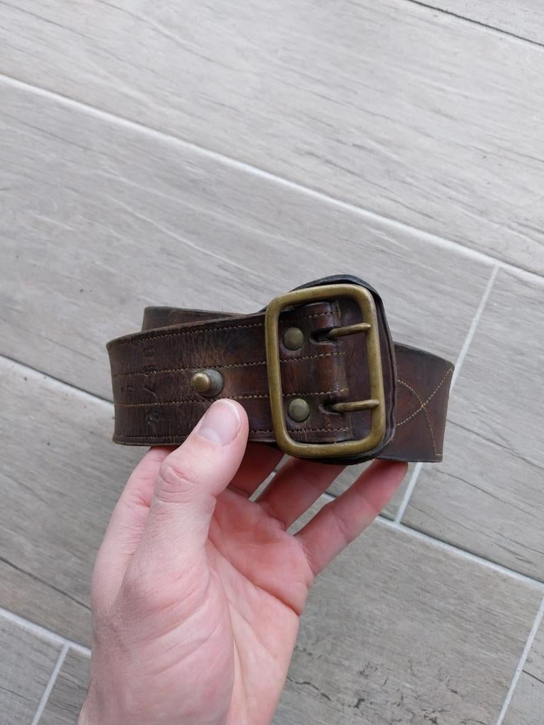 Ceinture belge sam brown wo2 ABBL 1940 4th Genie, Collections, Objets militaires | Général, Enlèvement ou Envoi