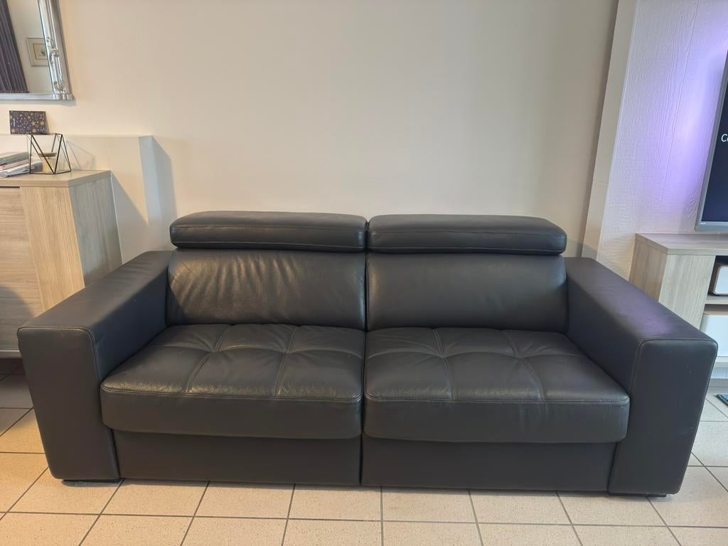 Lederen 3-zit, Huis en Inrichting, Zetels | Zetels, Ophalen, Gebruikt