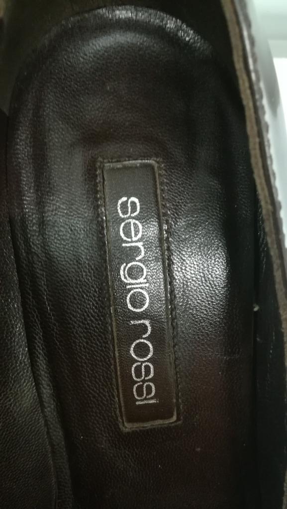 463A* Sergio ROSSI escarpins luxe bruns tout cuir (40), Sergio Rossi, Escarpins, Brun, Porté