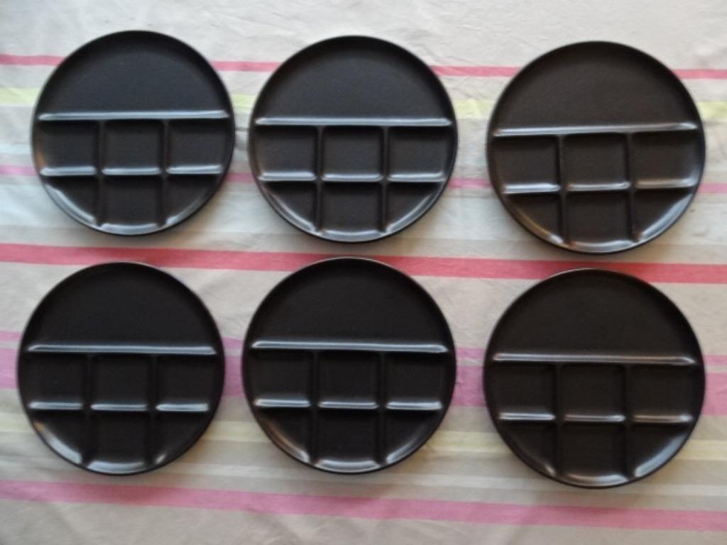 Lot 6 assiettes à fondue - design vintage - état neuf, Maison & Meubles, Cuisine | Vaisselle, Uni, Assiettes(s), Enlèvement ou Envoi