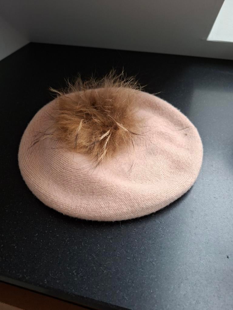 Roze baret muts / hoed, Ophalen of Verzenden, Zo goed als nieuw, Hoed