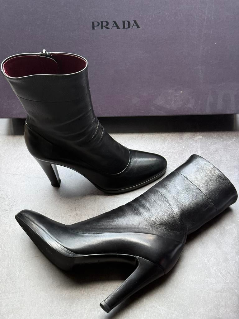 Prada leren laarzen schoenen maat 38,5, Kleding | Dames, Schoenen, Ophalen, Nieuw, Zwart, Lage of Enkellaarzen