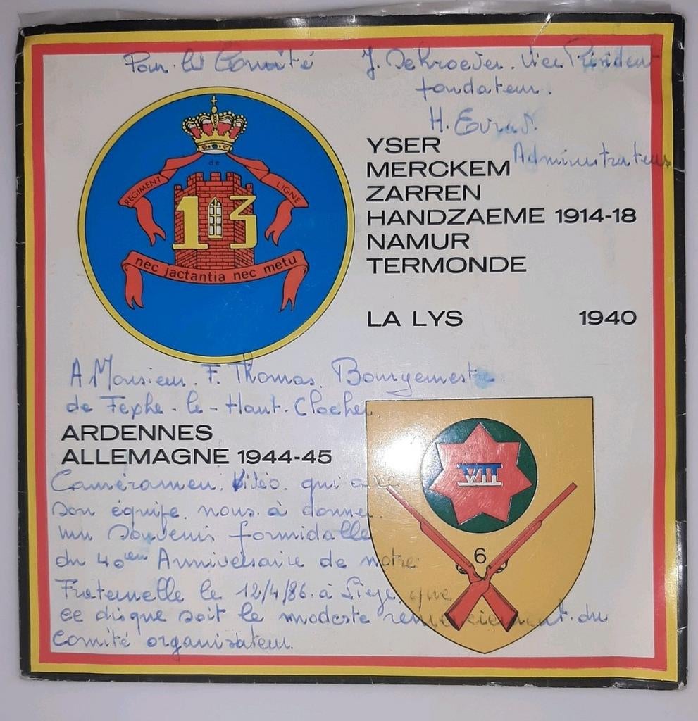 Vinyl 45trs- marche 12eme de ligne, 6rme fusiliers, Enlèvement ou Envoi, Utilisé