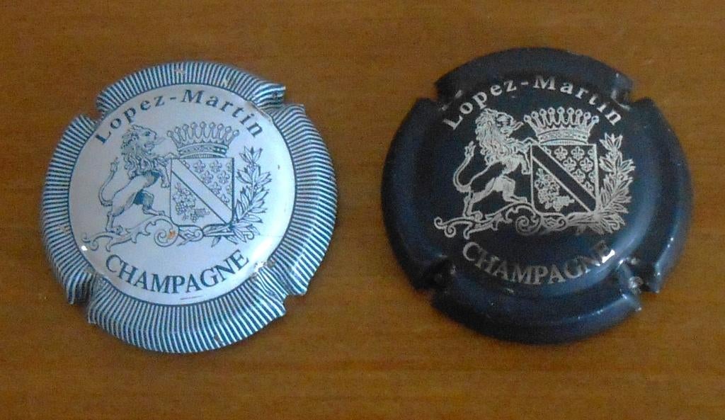 2 champagne capsules - Lopez-Martin, Verzamelen, Complete verzamelingen en Collecties, Ophalen of Verzenden
