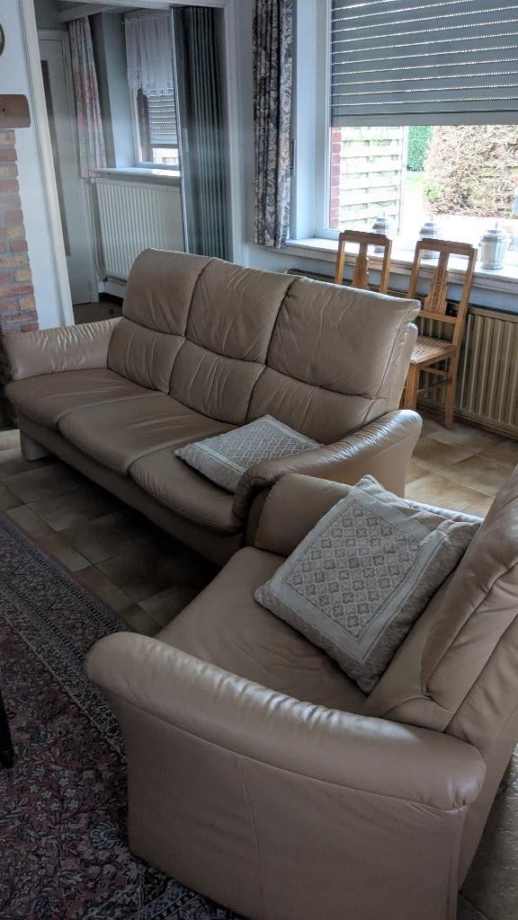 salon, Huis en Inrichting, Zetels | Zetels, Ophalen, Minder dan 75 cm, Leer, Zo goed als nieuw