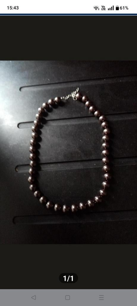 Halsketting, nieuw, bruin, Bijoux, Sacs & Beauté, Colliers, Enlèvement, Comme neuf, Brun