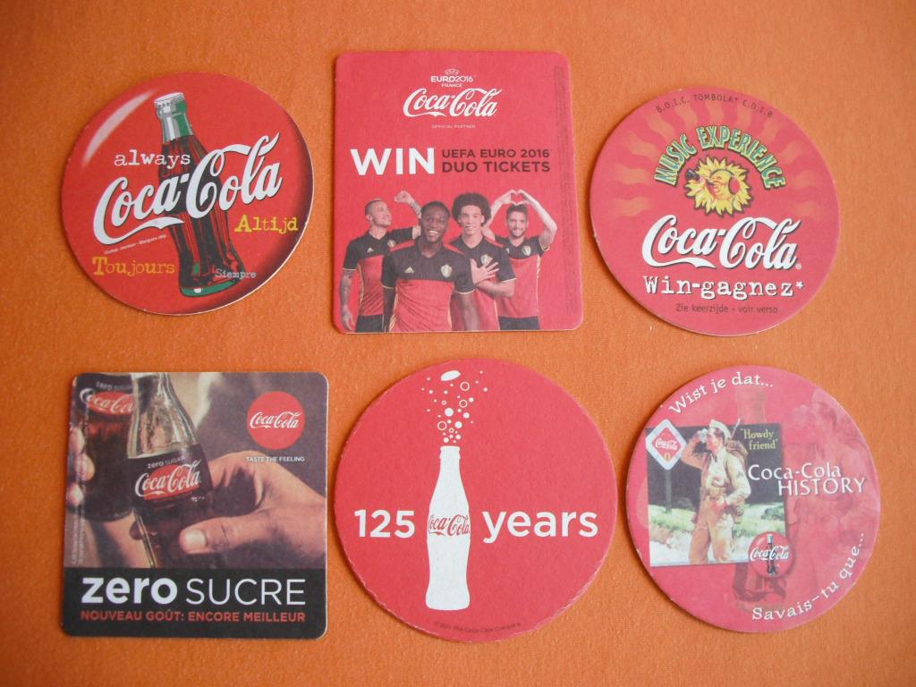 Lot de 6 Sous - Bocks ** COCA - COLA **, Enlèvement ou Envoi, Utilisé, Sous-bock, Autres marques