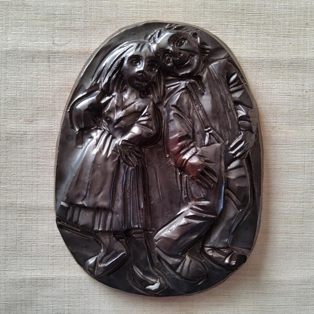 Leuk koppel 1990 in keramiek door May Claerhout (1939-2016), Antiek en Kunst, Ophalen of Verzenden