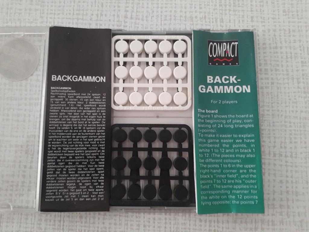 Compact Backgammon games, Een of twee spelers, Ophalen of Verzenden, Zo goed als nieuw, Reisspel