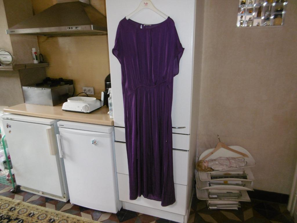 kledij dames, jurk purper "gigue" maat 40, Kleding | Dames, Jurken, Zo goed als nieuw, Maat 38/40 (M), Paars, Onder de knie, Ophalen of Verzenden