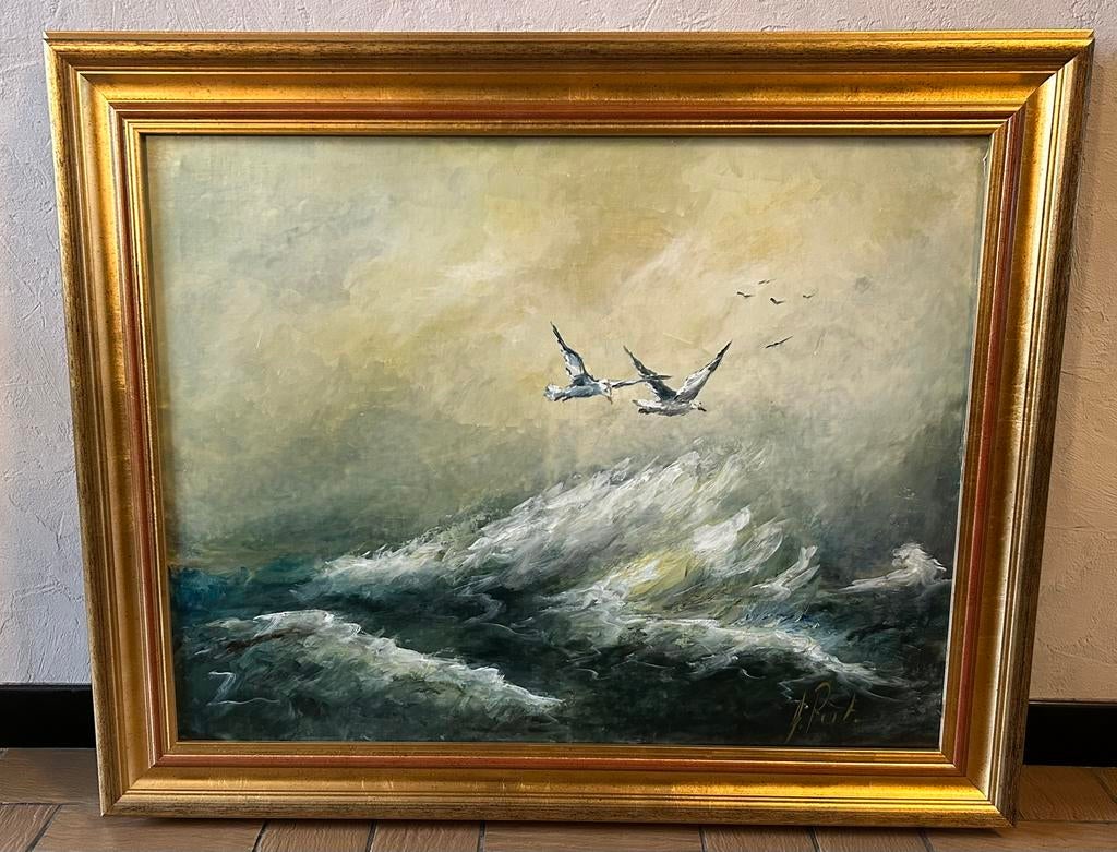 Meeuwen Noordzee schilderij, Ophalen