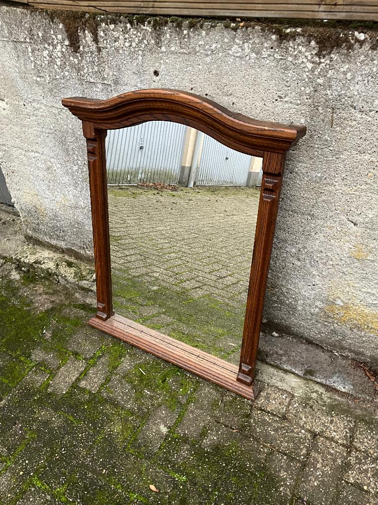 Karakteristieke Antieke Spiegel – Eikenhout – Klassiek Model, Ophalen, Gebruikt