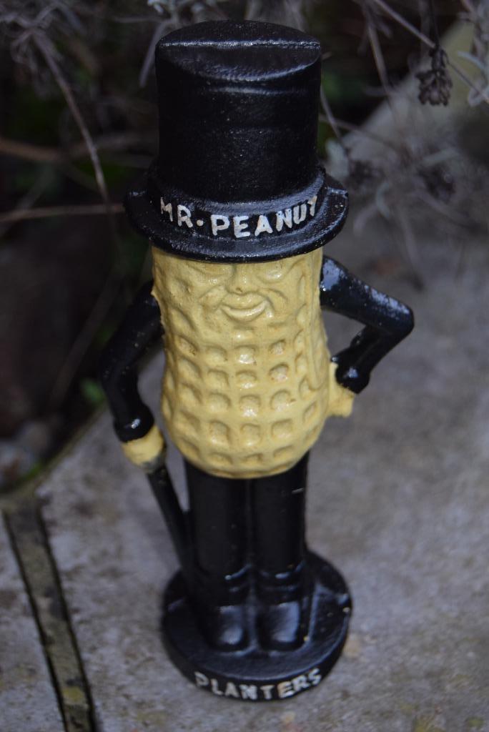 Spaarvarken in gepatineerd gietijzer MR PEANUT (geluksbrenge, Verzamelen, Ophalen of Verzenden, Nieuw, Overige materialen, Overige thema's