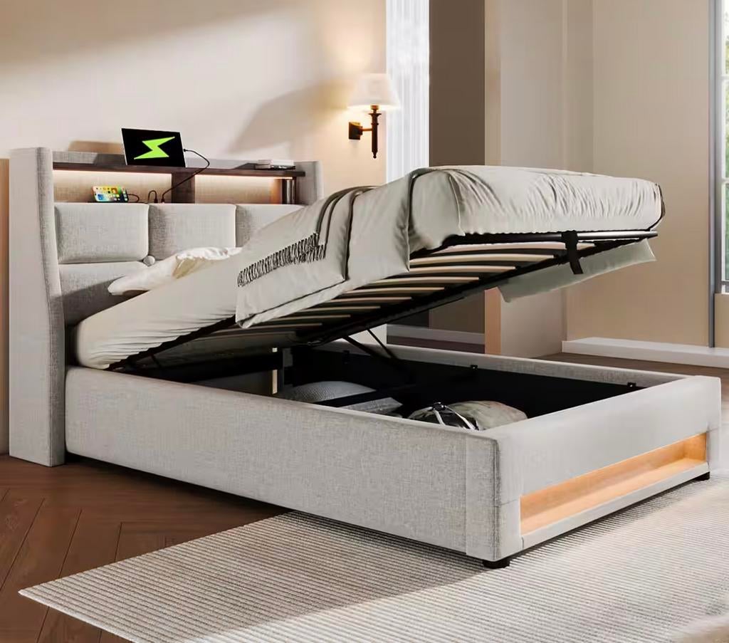 Bed 90x200cm met Led licht, Huis en Inrichting, Slaapkamer | Complete slaapkamers, Ophalen, Zo goed als nieuw