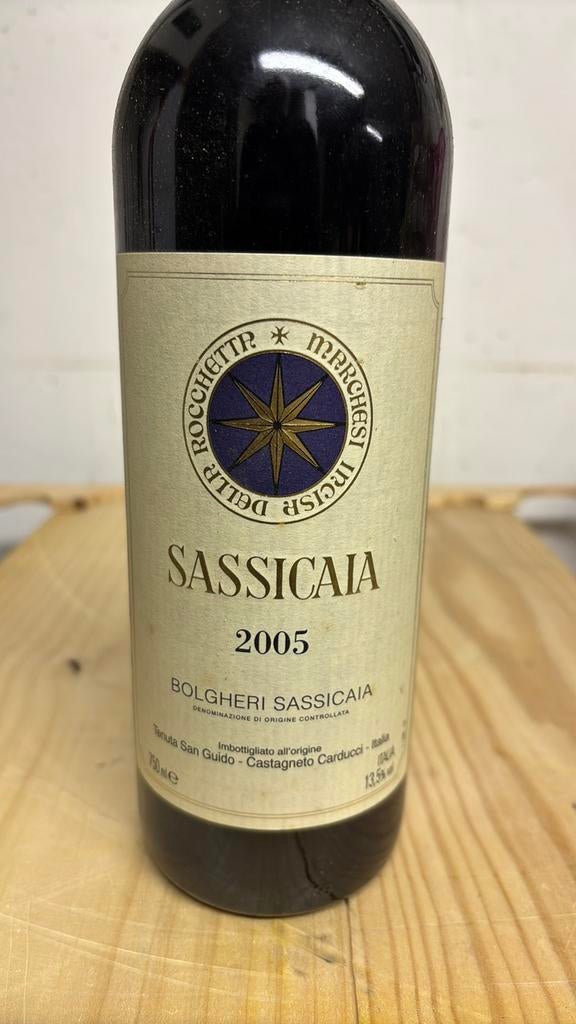 Sassicaia 2005 , perfect op dronk, Ophalen, Italië, Zo goed als nieuw, Rode wijn