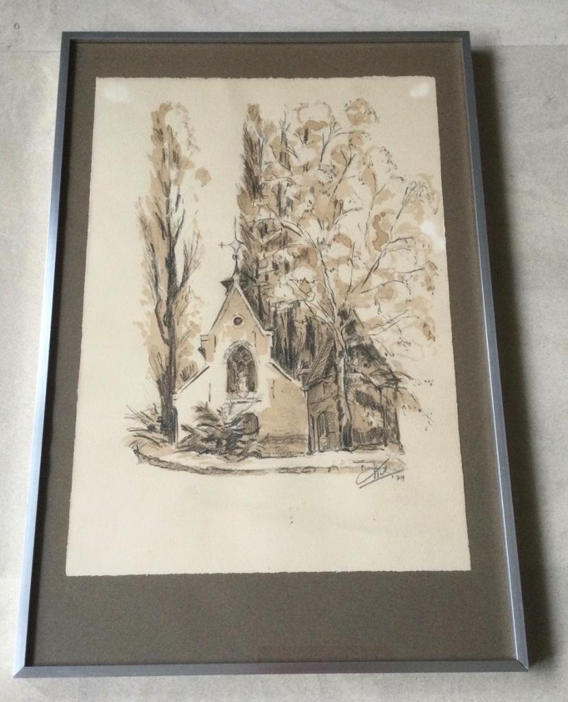 Pastel aquarel gemengde techniek gesign Ludgarde de Keuster, Antiek en Kunst, Kunst | Schilderijen | Klassiek, Verzenden