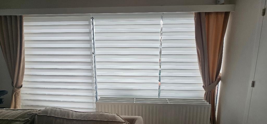 Gordijnen en duo rolgordijn, Huis en Inrichting, Ophalen, 150 tot 200 cm, Zo goed als nieuw, Modern