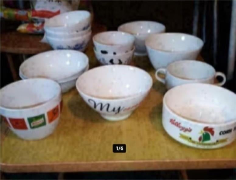 lot soeptassen, mokken, ontbijtgraankommen 1-2€/tas 20€/lot, Huis en Inrichting, Ophalen of Verzenden, Gebruikt, Kom(men)