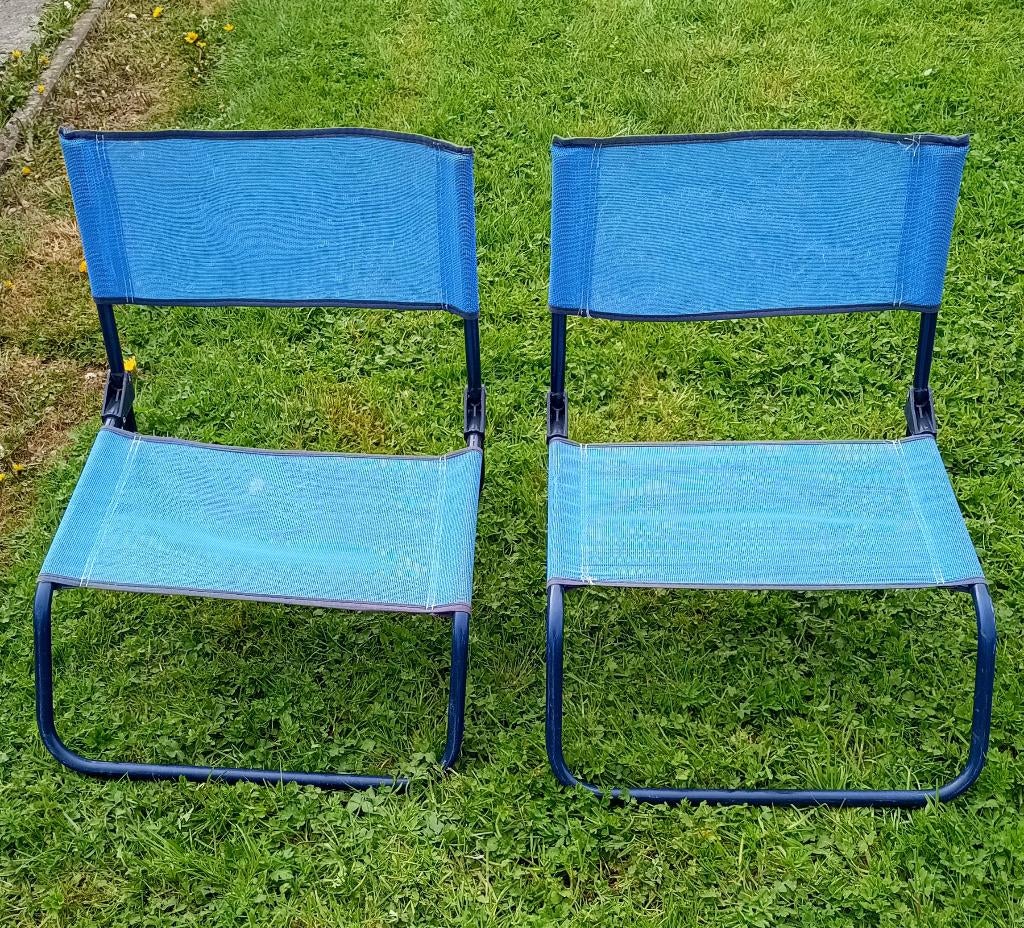2 chaises pliables tissus bleu, Enlèvement, Utilisé, Pliant