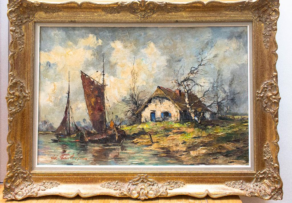 Tableau de Foulon - La maison des pêcheurs, Antiquités & Art, Art | Peinture | Classique, Enlèvement