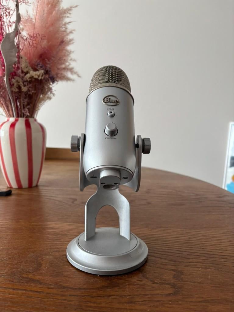 Blue Yeti Microfoon Zilver + USB kabel, Musique & Instruments, Microphones, Enlèvement, Comme neuf