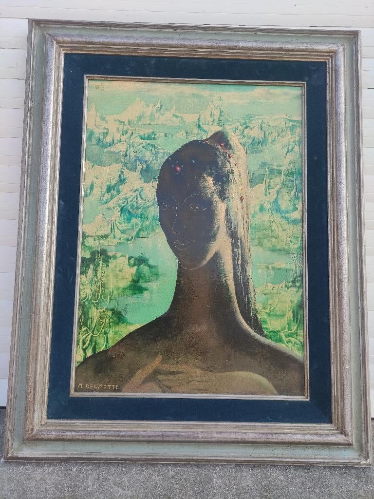 Huile sur panneau signe Marcel Delmotte, Enlèvement