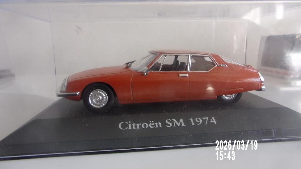 CITROËN SM ORANGE METAL 74.IXO 1/43 COMME NEUVE,VITRINE, Ophalen of Verzenden, Zo goed als nieuw, Auto, Overige merken