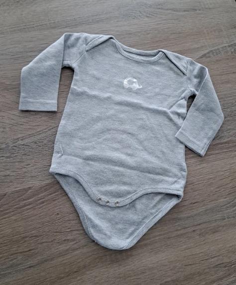Sweet&Soft grijze body met olifant 62/68, Kinderen en Baby's, Babykleding | Maat 62, Nacht- of Onderkleding, Jongetje of Meisje