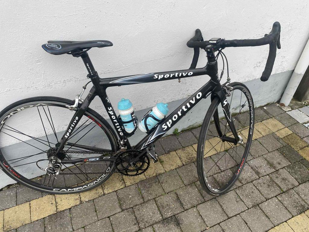Sportivo koersfiets full carbon maat 53, Fietsen en Brommers, Fietsen | Racefietsen, Ophalen, Zo goed als nieuw, Carbon