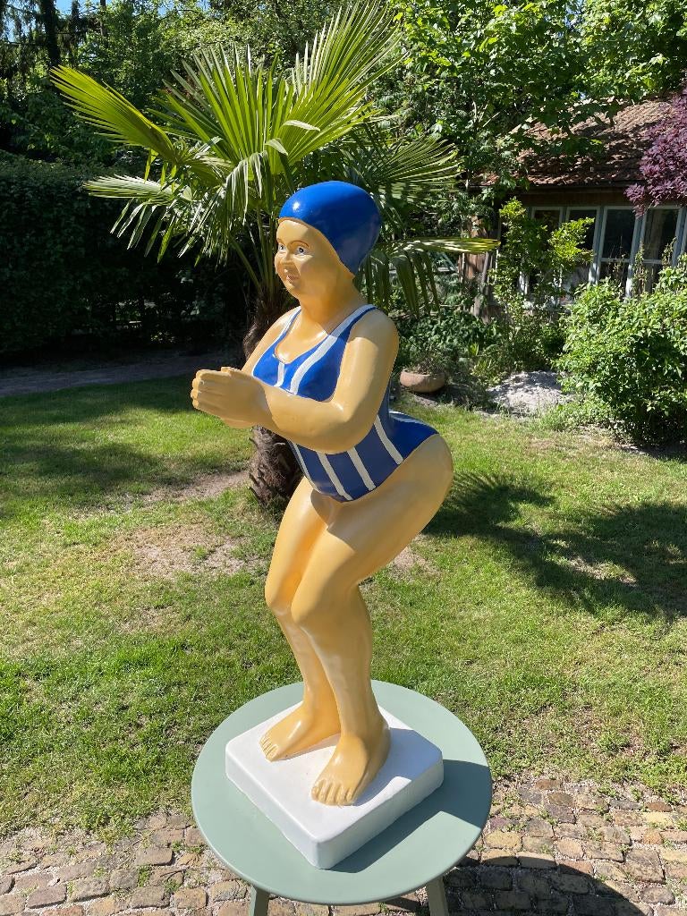Duikende dame jacuzzi tuin, zwembad, vijver 115cm, Ophalen, Nieuw, Kunststof, Dierenbeeld