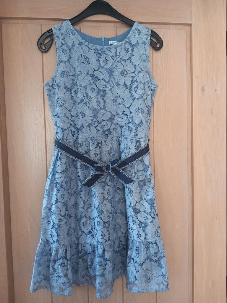 Blauw kleedje mayoral maat 152, Ophalen, Meisje, MAYORAL, Zo goed als nieuw