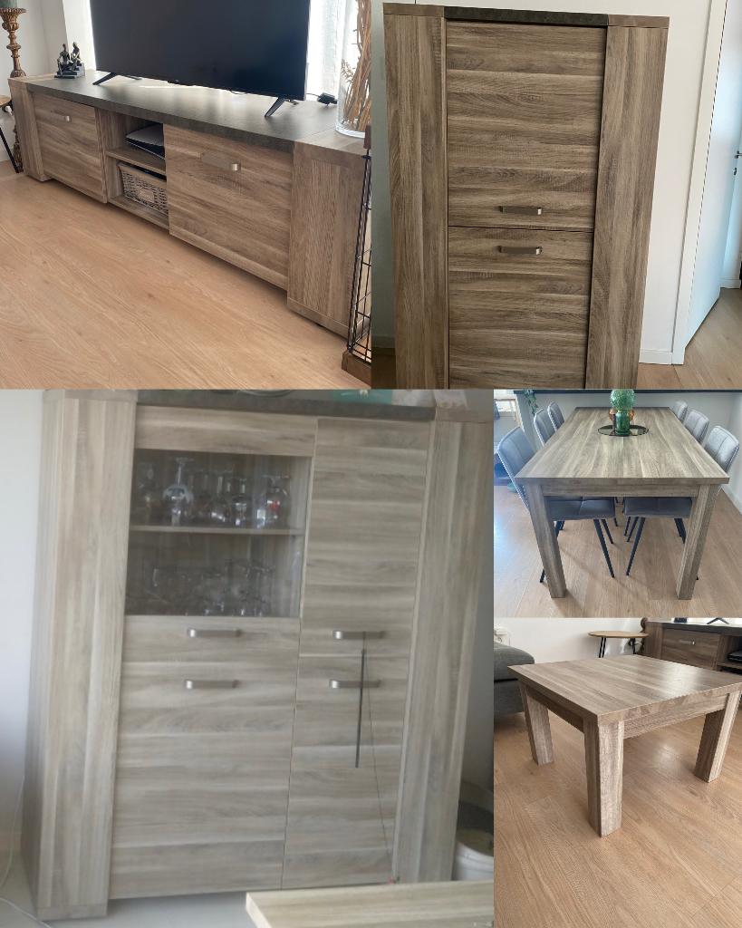 Woonkamer en eetkamer meubels, Huis en Inrichting, Complete eetkamers, Zo goed als nieuw, 4 tot 6 stoelen, Ophalen