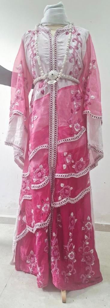 Abaya caftan robe de soirée, mariée, tenue traditionnelle, Taille 42/44 (L), Enlèvement ou Envoi, Rose, Autres types