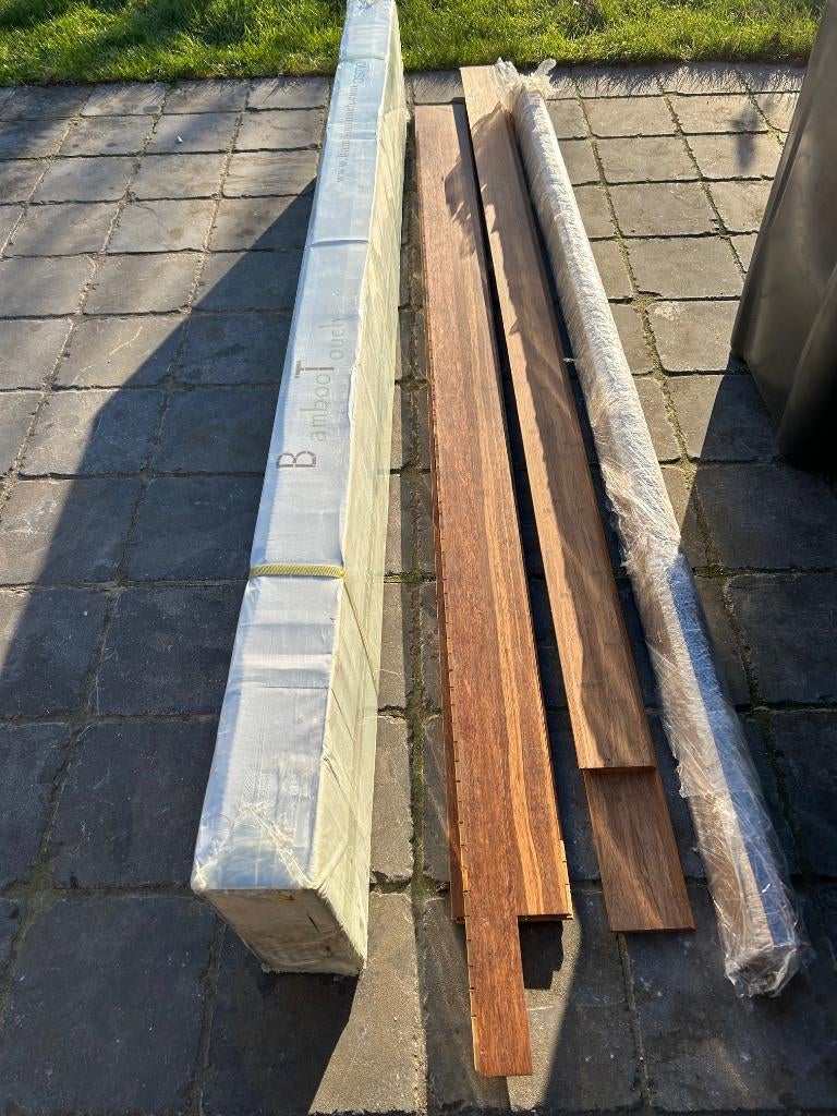 Bamboe parket minimum 3 m² + 5 plinten, Doe-het-zelf en Bouw, Vloerdelen en Plavuizen, Nieuw, Minder dan 5 m², 10 tot 30 cm, Hout