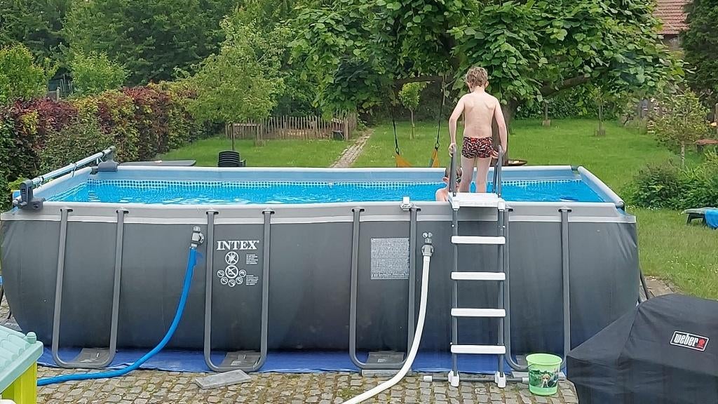 Zwembad intex ultra - 5.5 bij 2.7 meter incl. Verwarming, Tuin en Terras, Gebruikt, 200 tot 300 cm, Rechthoekig, Ophalen