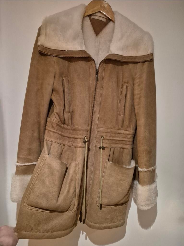 Manteau femme en cuir Stefanel taille 38/M, Enlèvement ou Envoi, Blanc