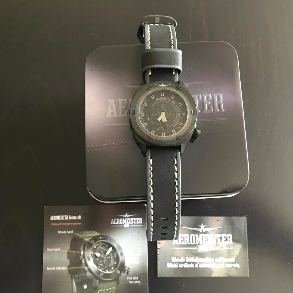 Aeromeister - Luxe Horloge - Mannen - Nieuw, Nooit gedragen, Handtassen en Accessoires, Ophalen of Verzenden, Nieuw