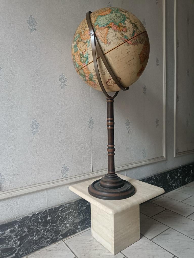 Vintage wereldbol / globe, Huis en Inrichting, Woonaccessoires | Wereldbollen, Ophalen, Zo goed als nieuw