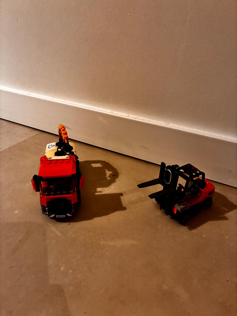 Camion à ordures avec chariot élévateur, Enlèvement, Utilisé, Briques en vrac, Lego