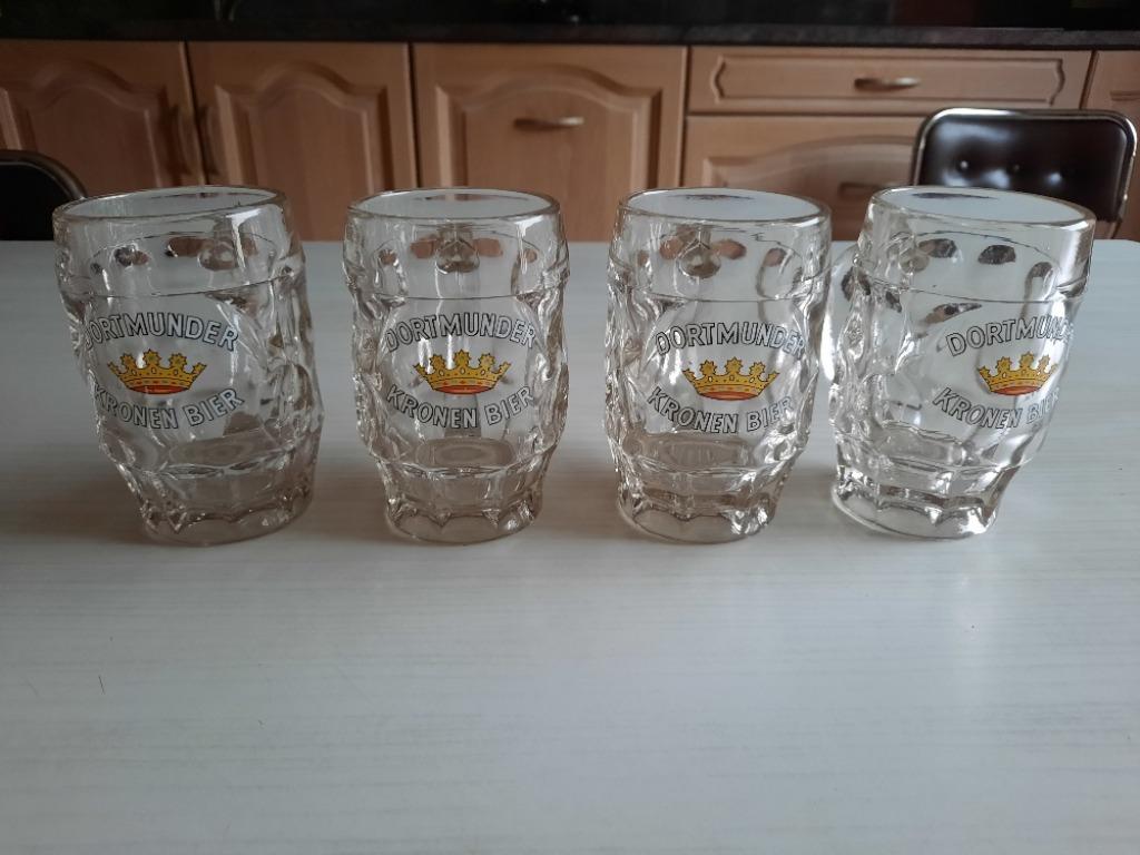 4 Dortmunder bierglazen met oor, Enlèvement ou Envoi, Comme neuf, Verre à bière