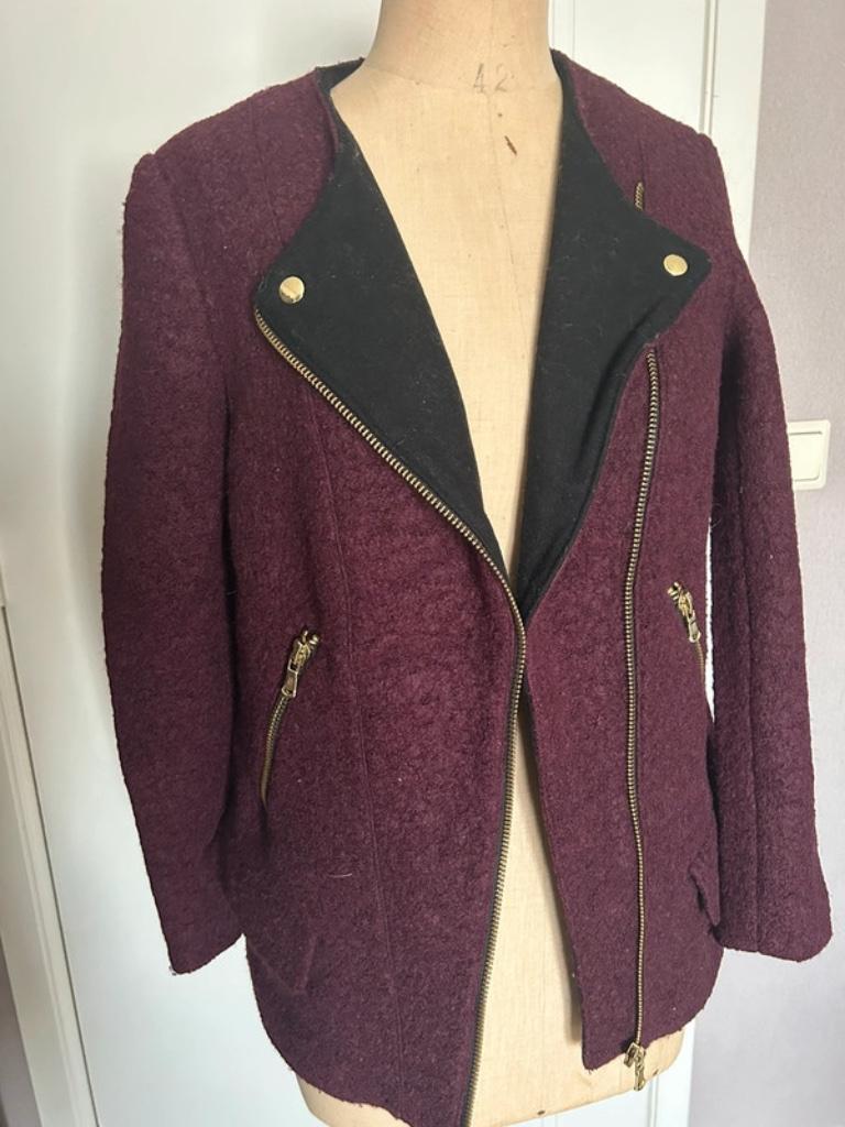 Paarse winterjas van Zara, Kleding | Dames, Zara, Verzenden, Maat 34 (XS) of kleiner