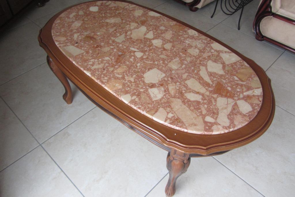 table salon dessus marbre, Maison & Meubles, 50 à 100 cm, Comme neuf, Enlèvement, 50 à 100 cm