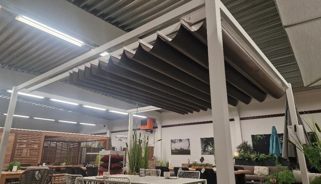 Zonwering overkapping pergola vouwdak– expo model - Unosider, Tuin en Terras, Overkappingen, Nieuw, Overige typen, Ophalen